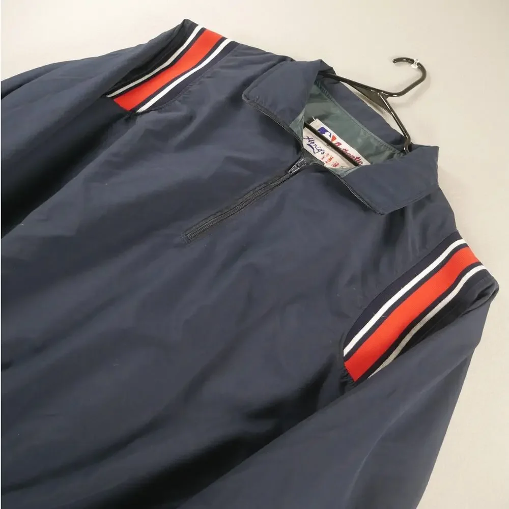 VTG 90s Honigs Whistle Stop Windbreaker Jacket Mens XL Blue Quarter 1/4 Zip